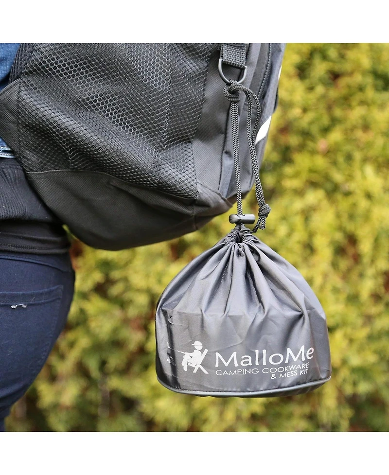 Camping Cookware Mess Kit for Backpacking Gear – Camping Cooking Set - Camping Pots and Pans Set 2 Liter Pot