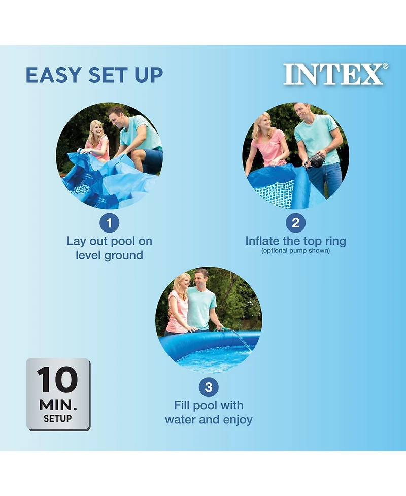 Intex 28141EH 13' x 33" Easy Set Inflatable Swimming Pool w/ 530 Gph Filter Pump