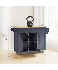 Homcom Mobile Kitchen Island with Power Outlet Drop Leaf Cart