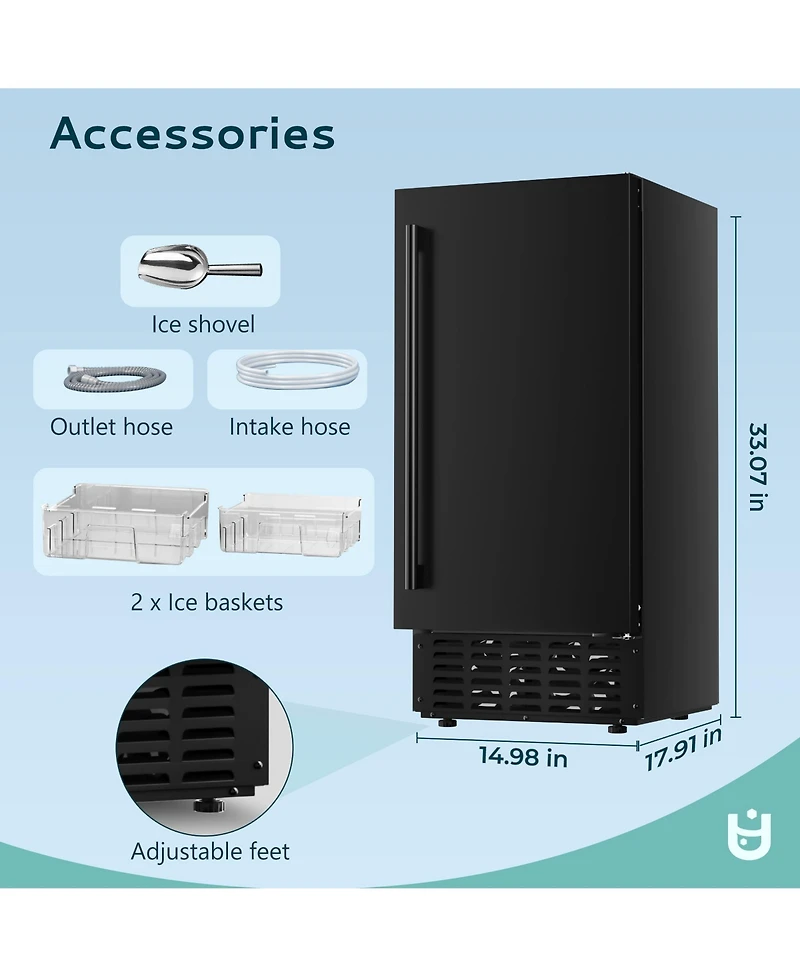 Euhomy 66-lb Ice Per day Nugget Ice Maker Black