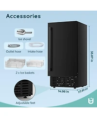 Euhomy 66-lb Ice Per day Nugget Ice Maker Black