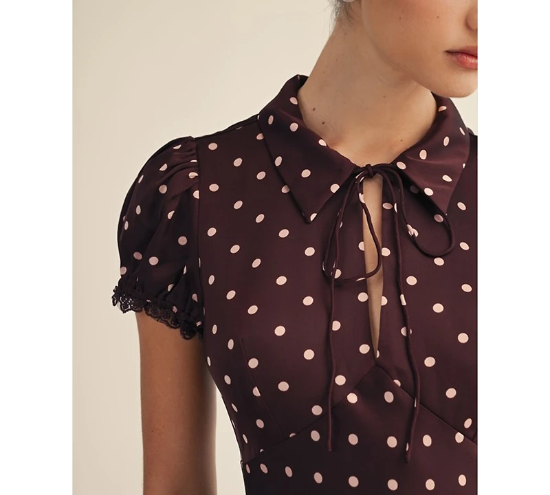 Arose Studio, Inc Women's Nerina Collared Lace Design Midi Dress