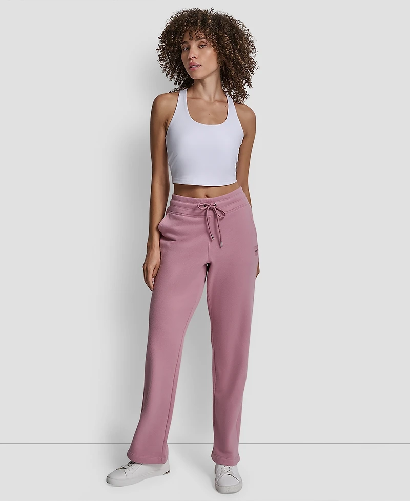 Dkny Sport Women's Tonal Logo Patch Relaxed Fit Track Pants