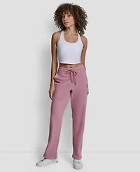Dkny Sport Women's Tonal Logo Patch Relaxed Fit Track Pants