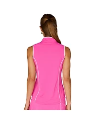 G Lifestyle Clothing Women's Sleeveless Piping Mock Neck Top