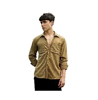 Campus Sutra Men's Faded Corduroy Oversized Shirt