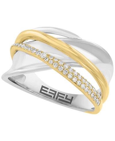 Effy Collection Diamond (1/5 ct. t.w.) Ring in 14k Gold Plating Over Sterling Silver