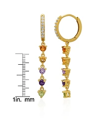 Macy's Multi-Stones Linear Dangle Earrings (1-1/4 ct. t.w.) in 14k Gold Over Sterling Silver