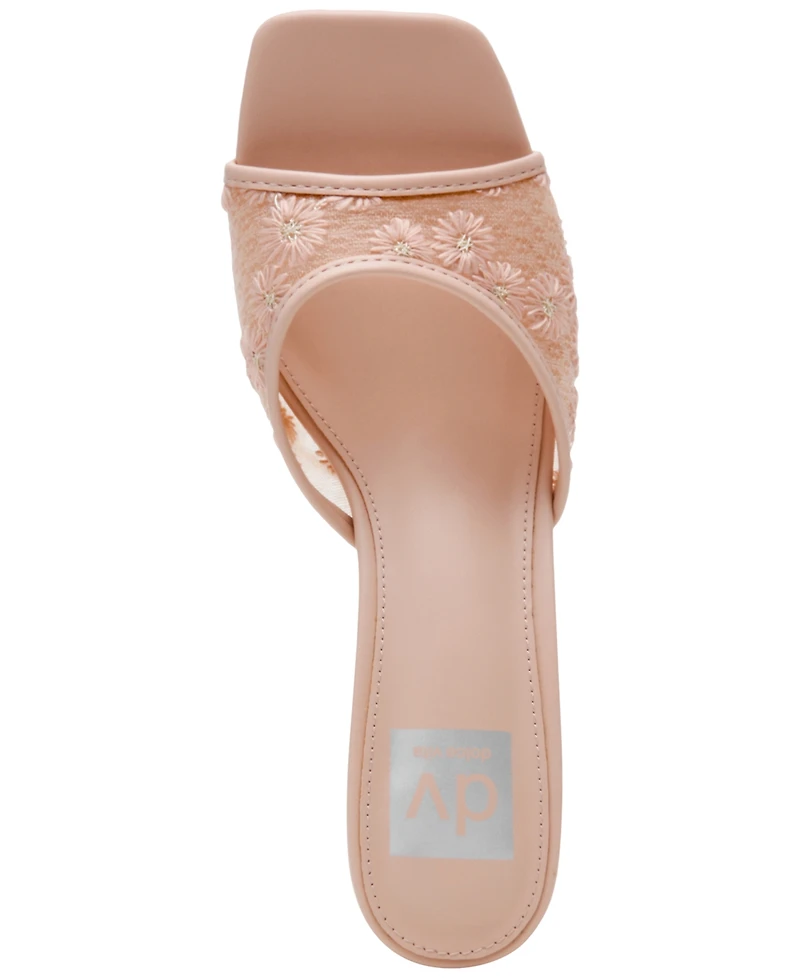 Dv Dolce Vita Women's Lennie Floral Lace Blade Heel Dress Sandals