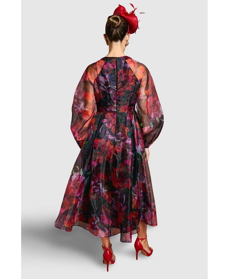 Coast Women's Organza Puff Sleeve Midi Dress