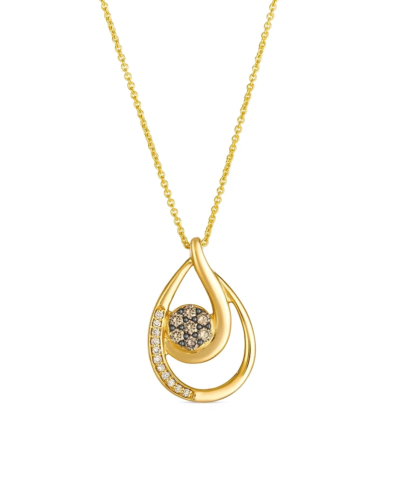 Le Vian Chocolate Diamond (0.18 ct. t.w.) and Nude Diamond (0.05 ct. t.w.) Pendant Necklace in 14k Honey Gold