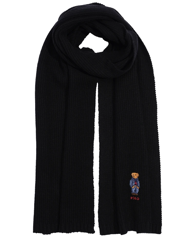 Polo Ralph Lauren Men's Solid Denim Bear Scarf