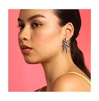 Sohi Contrast Lines Drop Earrings