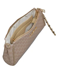 Bebe Women's Adela Monogram Baguette Crossbody Bag