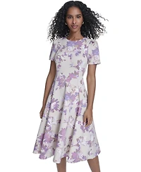 Calvin Klein Women's Short-Sleeve Scuba Midi Dress