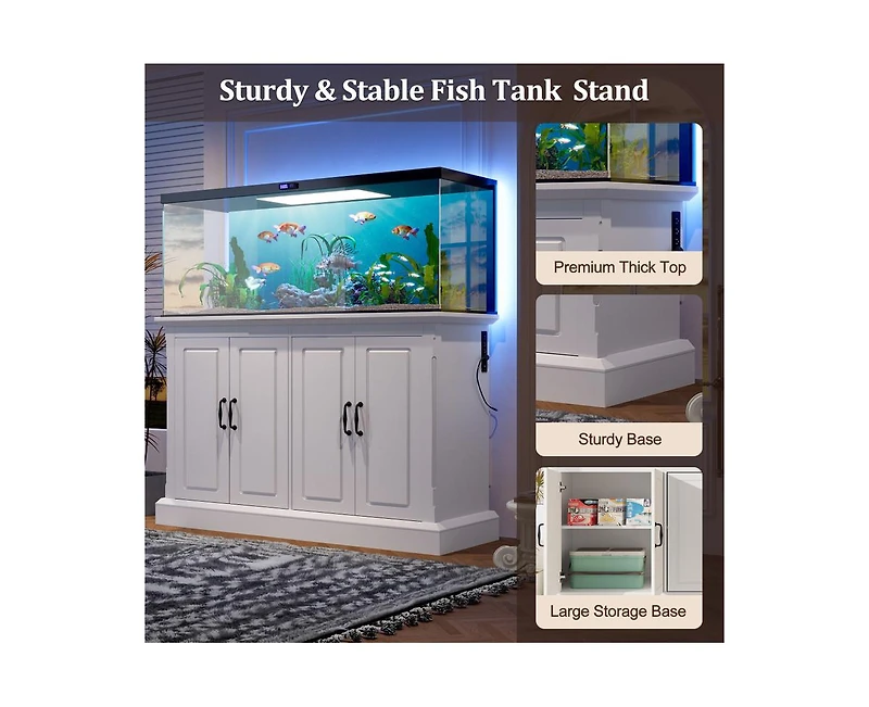 Casainc Storage Cabinet With Fish Tank Stand Power Outlet