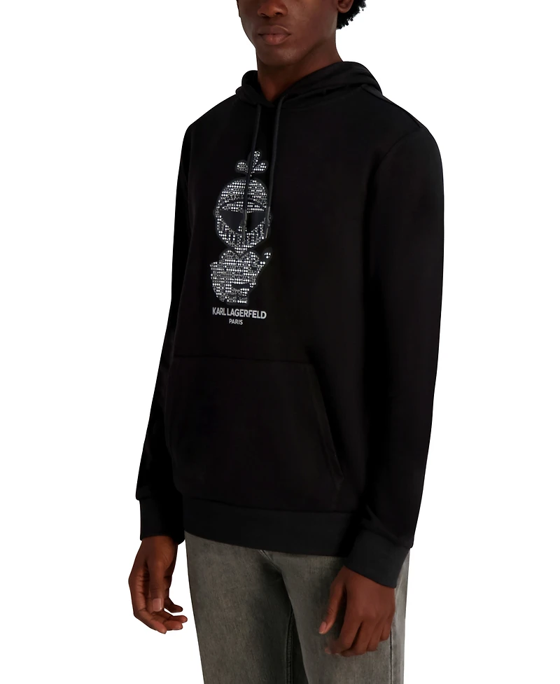 Karl Lagerfeld Paris Men's French Terry Texture Pull-On Hoodie