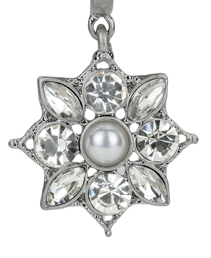 Patricia Nash Silver Plated Floral Hoop Earrings