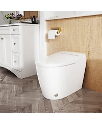 Casainc Smart Elongated One-Piece Bathroom Fixture With Heated Seat, Auto Flush Night Light And Deodorizer