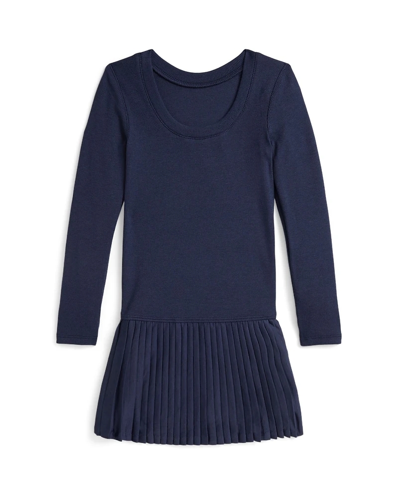 Polo Ralph Lauren Girls' 2T-6X Pleated-Skirt Ribbed Dress