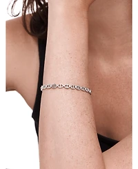 Devata Mariner Anchor Bangle Bracelet in Rhodium Plated Sterling , Size