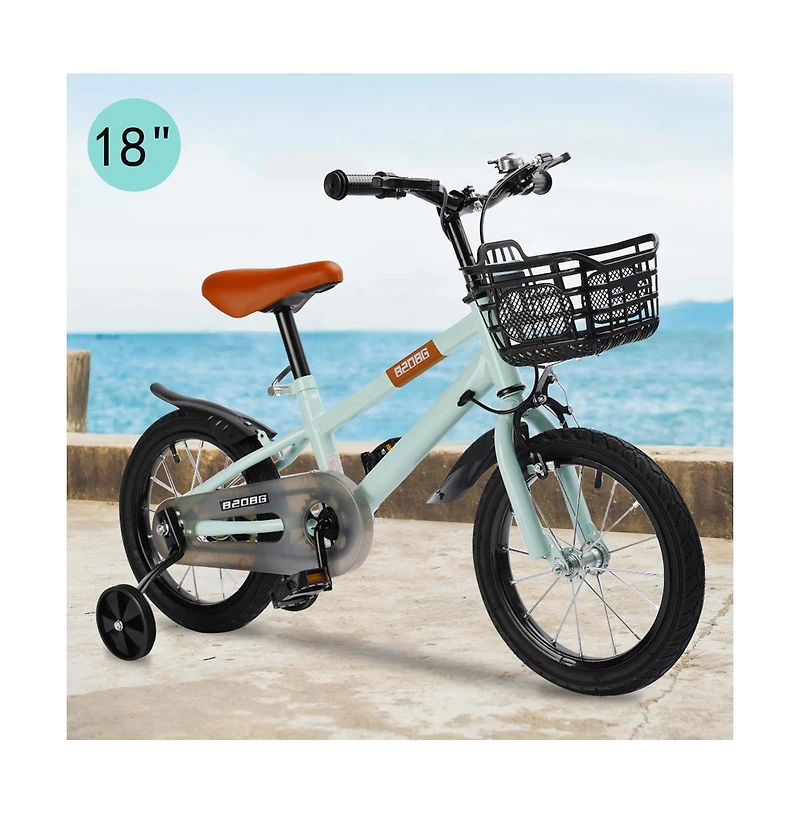 Artudatech 18-Inch Kids Bike for Ages 6-10 with Removable Training Wheels & Dual Brakes for the 2-Wheel Journey