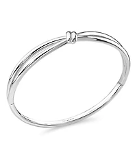 Devata Love Knot Bangle Bracelet in Rhodium Plated Sterling , Size