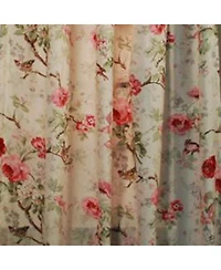 Ellis Curtain Balmoral Floral Print Tailored Panel Curtain 48-Inch-by-84-Inch - Red/Yellow