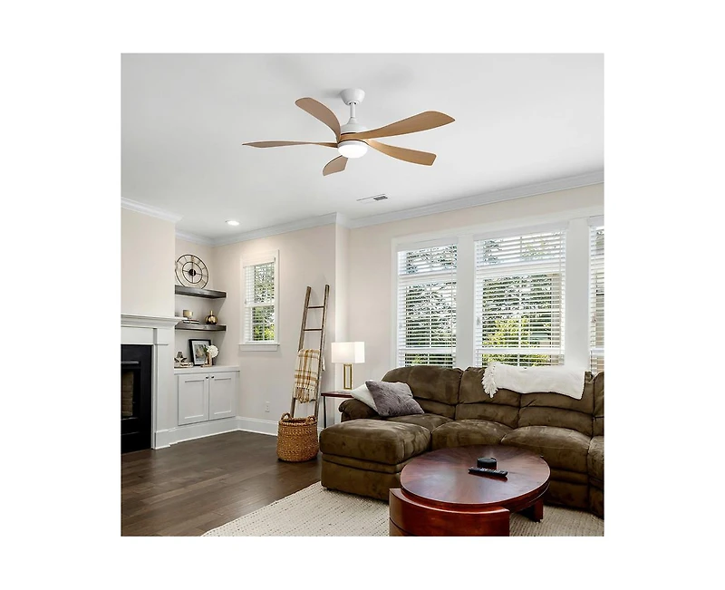 Sofucor 52-inch Modern Smart Standard 5-Blade Ceiling Fan with Remote Control and Led Light