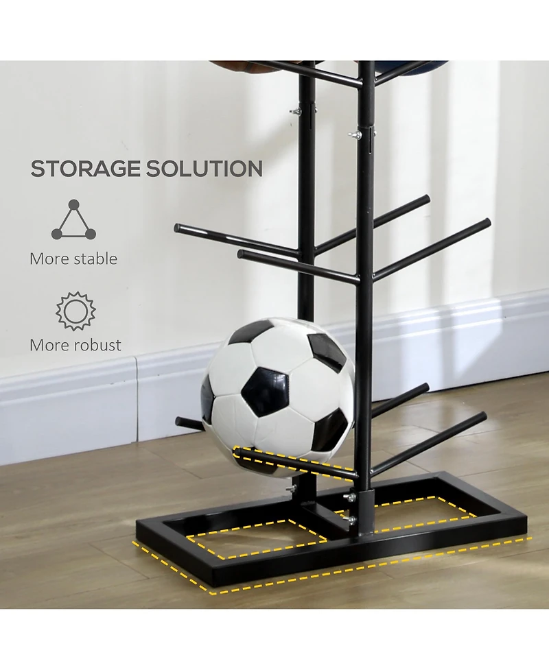Soozier Ball Storage Rack, Basketball Holder, 12-Ball Organizer