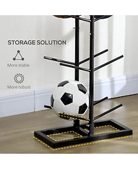 Soozier Ball Storage Rack, Basketball Holder, 12-Ball Organizer