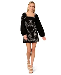 Adrianna by Papell Women's Cotton Embroidered Sheath Dress