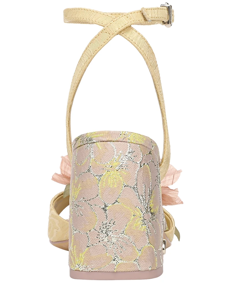 Circus Ny by Sam Edelman Women's Aria Flower Two-Piece Block Heel Dress Sandals