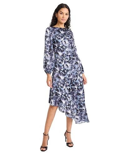 Maggy London Women's Long-Sleeve Floral Dress