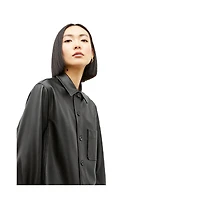 M.m.LaFleur Women's Sierra Faux Leather Shacket with Relaxed Fit