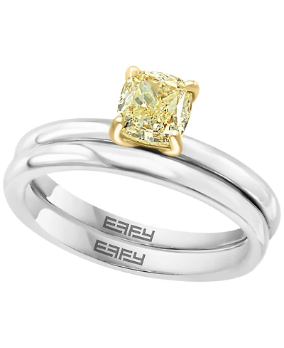 Effy Collection Yellow Diamond Bridal Set (9/10 ct. t.w.) in 14k White Gold