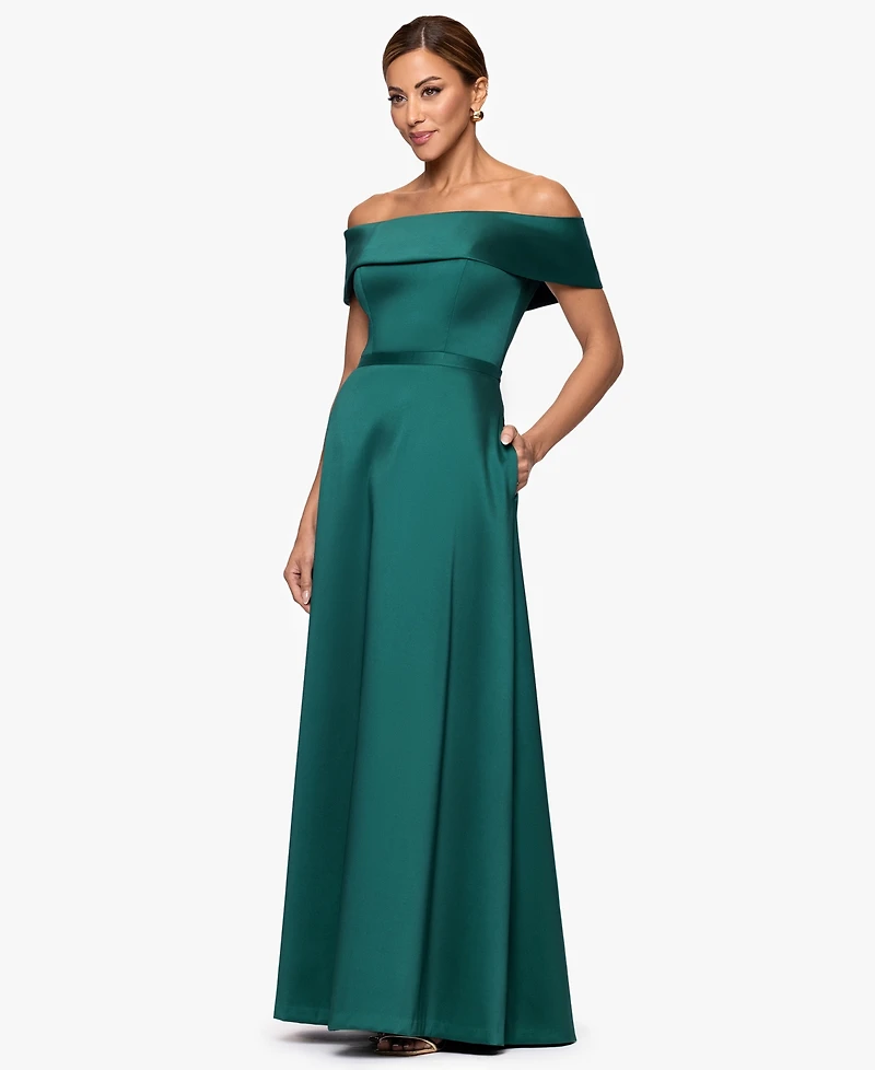 Xscape Women's Off-The-Shoulder Long Dress