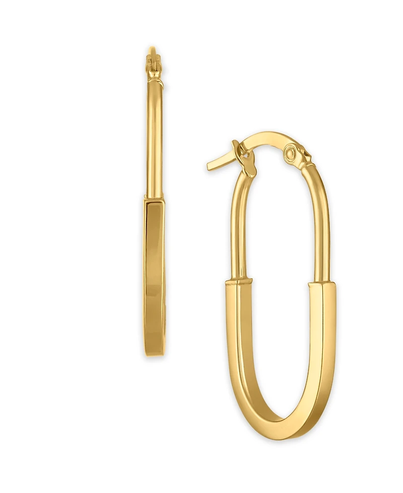 Macy's Polished Lock Hoop Earrings in 10k Yellow Gold
