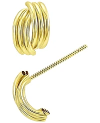 Macy's Ribbed Stud Earrings in 10k Yellow Gold