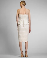 Rachel Roy Women's Ellison Strapless Tweed Midi Dress