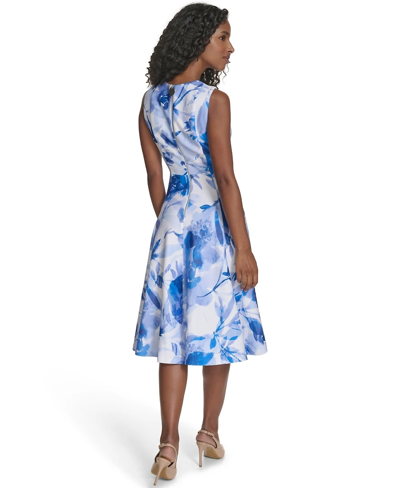 Calvin Klein Women's Crewneck Midi Dress