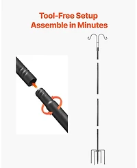 Slickblue 8-Pack Heavy-Duty Double Shepherd Hooks for Bird Feeders and Garden Decor