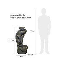 SunJet 23.6" Outdoor Water Fountain with Led Lights