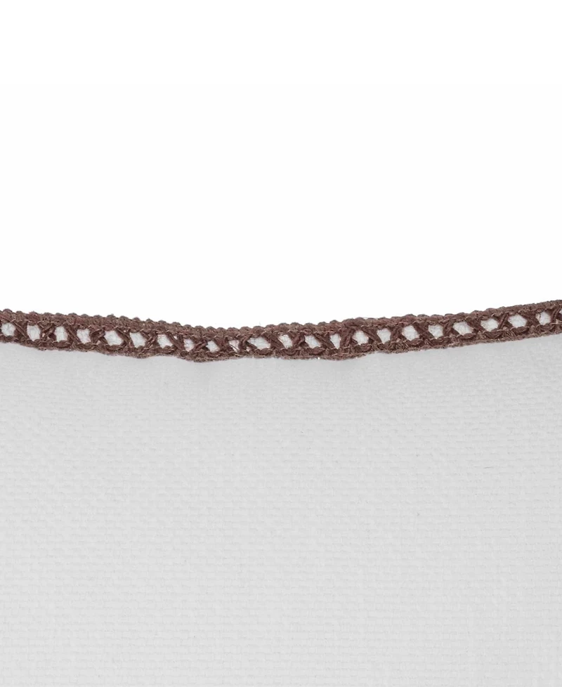 Tahari Home Crochet Edge Decorative Pillow, 20" x 20"