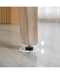 Homcom Counter Height Bar Stools Set of 2 with Wood Legs, Beige