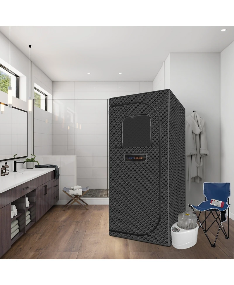 Mondawe Portable Full-Size Steam Sauna Tent with 4L 1500W Steam Generator & Chair