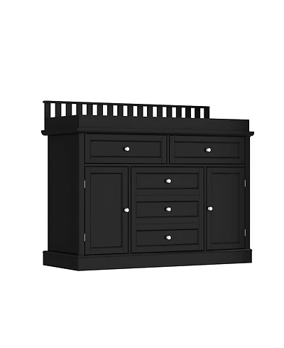 Homsee 1pcs Chest of Drawers, Dresser with 3 Drawers, 4 Shelves and 2 Doors Changing Table