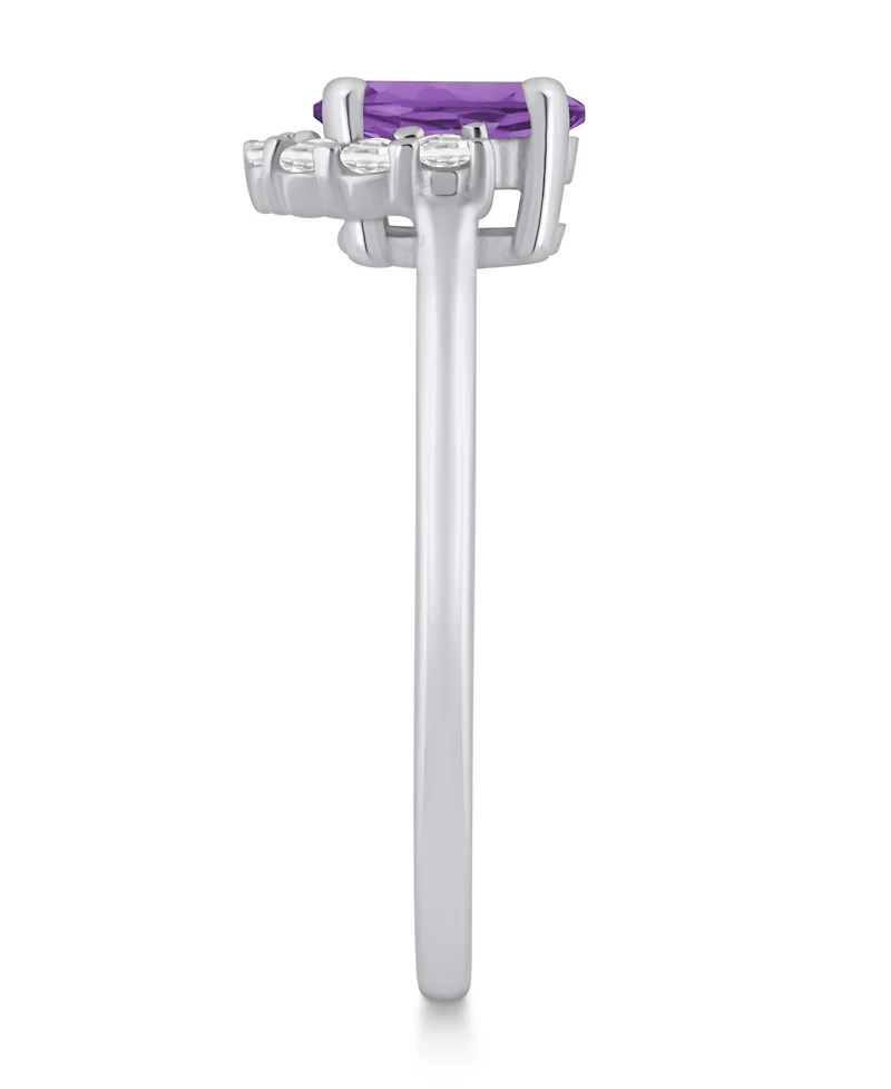 Macy's Amethyst (3/4 ct. t.w.) and White Diamond (1/20 Ring 10k Gold