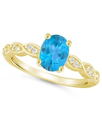 Macy's Amethyst (1-1/5 ct. t.w.) and White Diamond (1/20 Ring 10k Gold