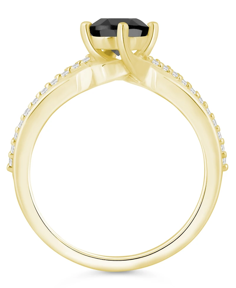 Macy's Onyx and White Diamond (1/6 ct. t.w.) Ring 10k Gold